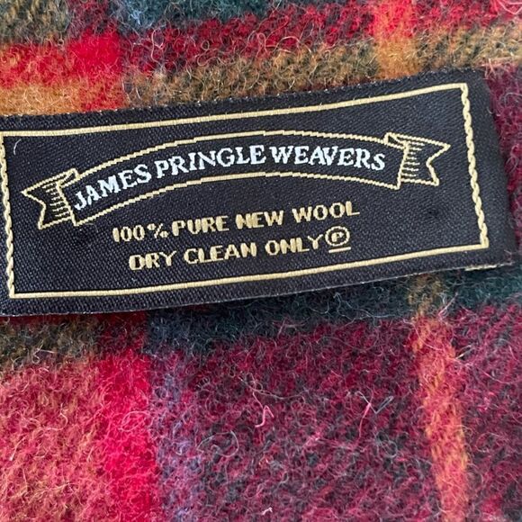 James Pringle Weavers Plaid Wool Scarf - Picture 3 of 5